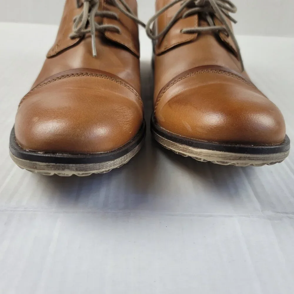 GBX Leather Cap Toe Oxford Dress Shoes Brown Mens Size 13 Lace Up